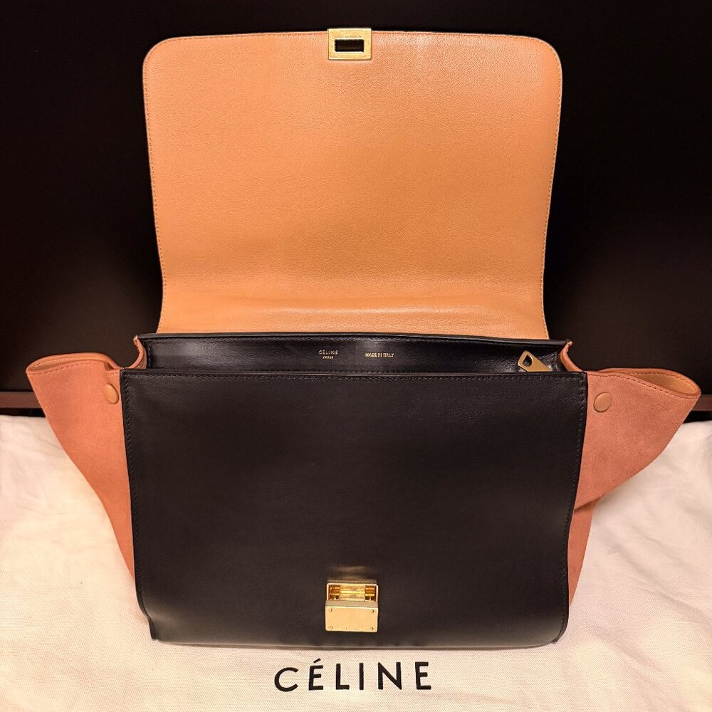 Celine Beige Python Tricolor Leather Medium Trape… - image 7